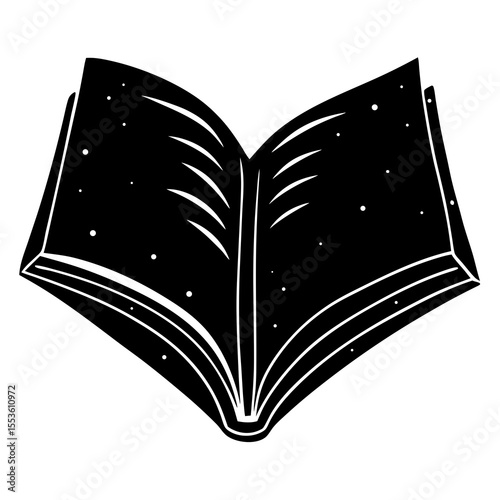 Celebrate your love for reading with this sleek open book silhouette—ideal for National Book Lovers Day vector designs, book fair flyers, or banners.