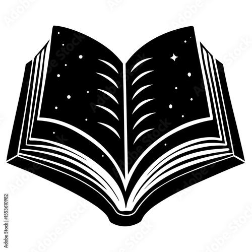 Open book silhouette vector celebrating National Book Lovers Day—great for stickers, apparel, or posters for book clubs, libraries, and teachers.