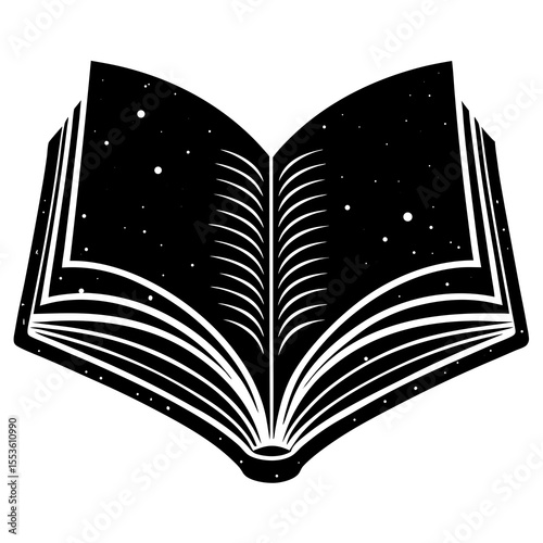 This National Book Lovers Day open book vector silhouette is perfect for reading campaigns, literary events, and school projects or branding designs.