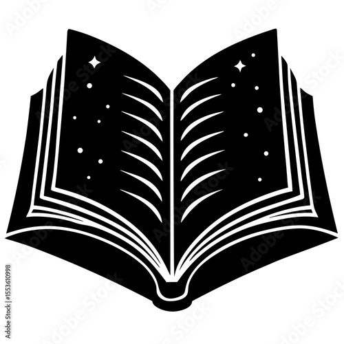 Celebrate National Book Lovers Day with this elegant open book silhouette vector, perfect for readers, libraries, and education-themed creative projects or t-shirt prints.