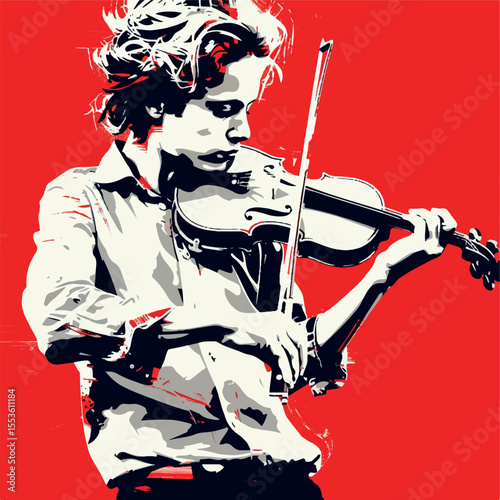 illustration, violinist, print, cartoon, musician, graphic, vector, outline, isolated, artist, violin, image, concert, male, sketch, silhouette, folk, person, culture, background, picture, creative, 