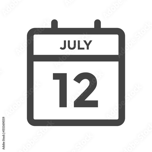 July 12 Calendar Day or Calender Date - Deadline or Appointment
