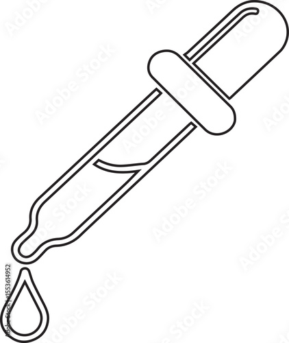 A minimalist dropper design evokes precision and refinement, suitable for logos, icons, and healthcare themed graphics, representing accuracy in science, medicine, or beauty applications.