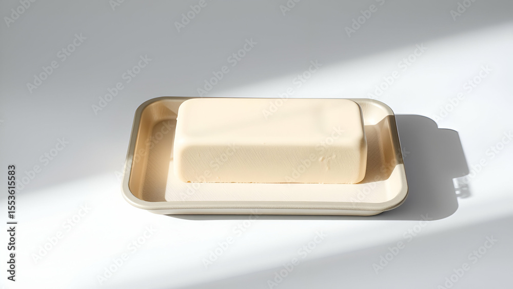 Fototapeta premium Heated Butter Tray flat-lay studio, isolated macro studio view for branding usage