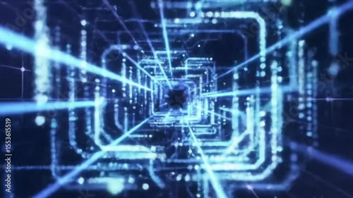 Deep Tech Data Tunnel – Abstract Animation Background