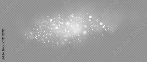Snow and wind. White gradient decorative element on a transparent background. Christmas winter and snow with fog. Snowstorm, blizzard or swirl. Vector