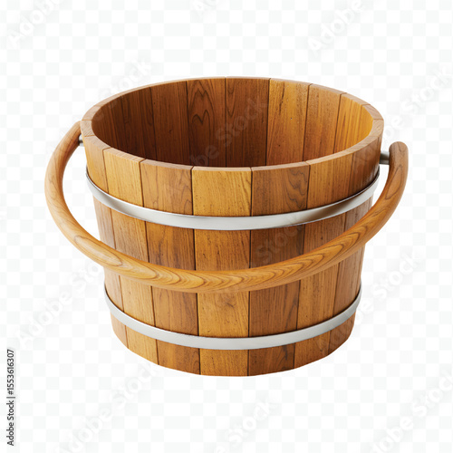 sauna bucket with wooden handle