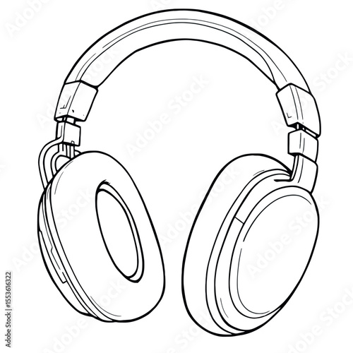Over Ear Headphones for Immersive Audio Experiences and Personalized Sound Enjoyment Line Art Coloring Page