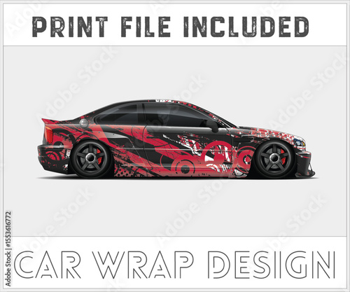 Print File Included Car Wrap Design Stylish car