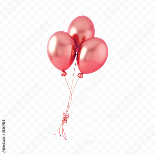 red balloons with ribbon