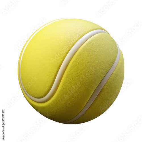 3d tennis ball isolated on transparent background