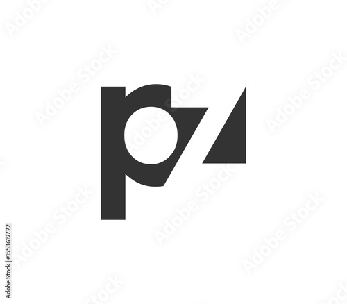 PZ creative geometric initial based modern and minimal logo. Letter p z trendy fonts.