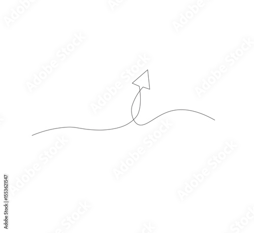 continuous line drawing arrows. white as background, vector illustration