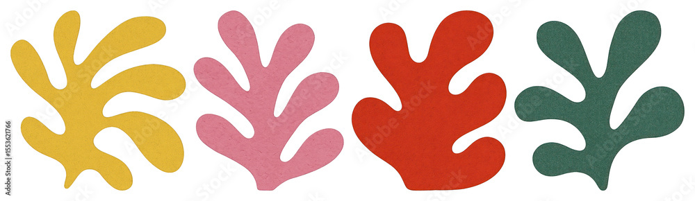 PNG Colorful abstract leaf shapes, element set on transparent background PNG Colorful abstract leaf shapes, element set on transparent background