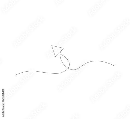 continuous line drawing arrows. white as background, vector illustration