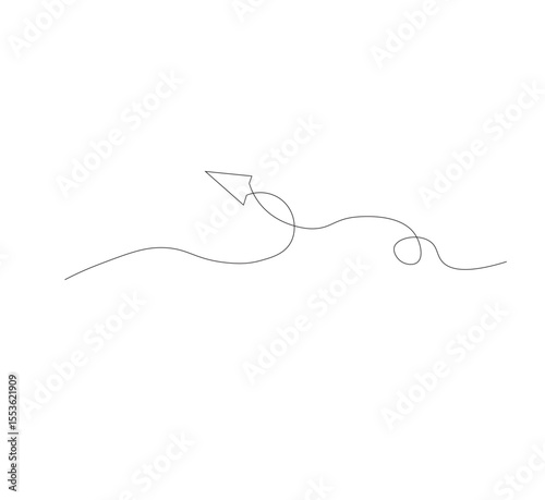 continuous line drawing arrows. white as background, vector illustration