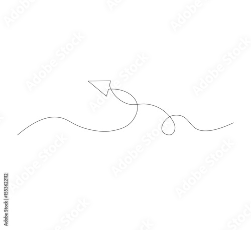 continuous line drawing arrows. white as background, vector illustration