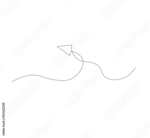continuous line drawing arrows. white as background, vector illustration