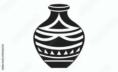 pottery icon, ceramic vase vector, clay jar silhouette, antique pottery graphic, mobile concept and web design, vector illustration on white background 