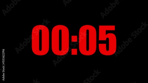 One minute countdown timer animation.Countup video from 0 to 60 seconds timer.