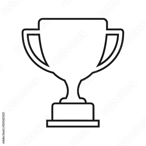 vector illustration of trophy award achievement icon outline isolated on white background