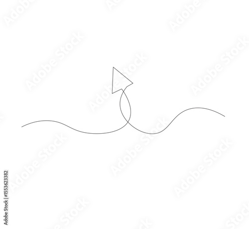 continuous line drawing arrows. white as background, vector illustration