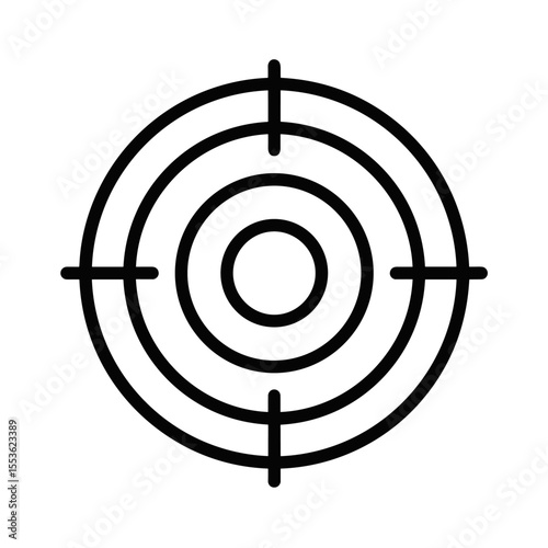 vector illustration of target crosshair focus icon outline isolated on white background