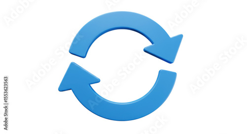 Blue Circular Arrows Symbol Illustration.