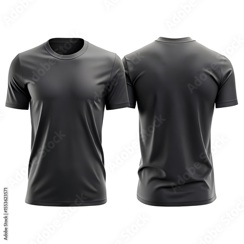 Wallpaper Mural A black shortsleeved tshirt is shown from the front and back isolated on white background Torontodigital.ca