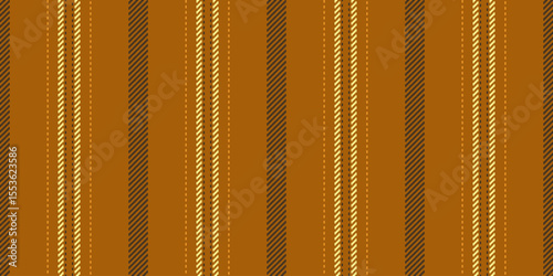 Tndividuality seamless vertical fabric, fancy texture textile pattern. Shrow background stripe vector lines in orange and dark colors.