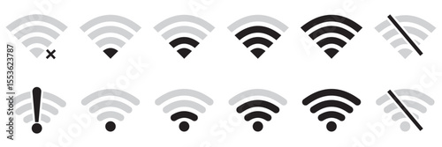WiFi Icon Vector for Wireless Network, Connectivity, and Internet Signal