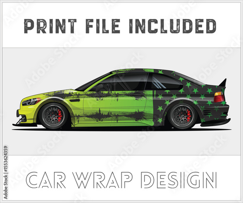 Custom Car Wrap Design with Print File Included
