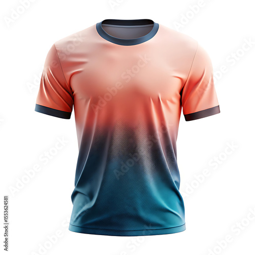 Wallpaper Mural A coral and teal ombre tshirt with short sleeves isolated on white background Torontodigital.ca