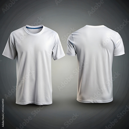 Wallpaper Mural White tshirt mockup isolated on gray background showing front and back views Torontodigital.ca