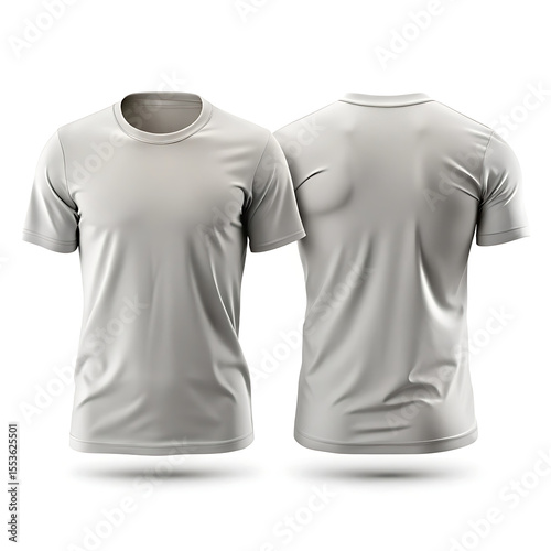 Wallpaper Mural A white shortsleeve tshirt is shown from the front and back, isolated on white background Torontodigital.ca