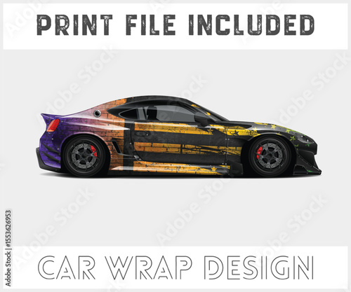 Print File Included Car Wrap Design Stylish car