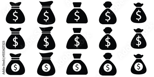 Money Bag Icon Vector Illustration for Finance, Savings, and Wealth Concepts