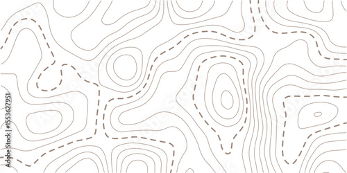 Contour topographic map. Geographic grid map background. Black lines on white background. Vector illustration.
