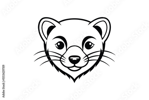 Ferocious badger animal, rendered in bold black and white lines, displays its teeth in a striking visual