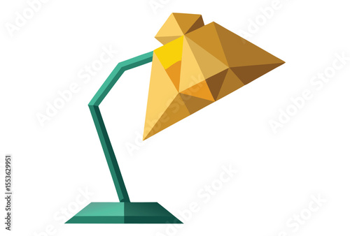 Low Poly Lamp Light Vector Icon Geometric Style Polygonal Illustration