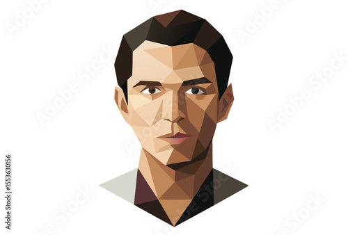 Man Head Low Poly Vector Geometric Style Polygonal Icon Illustration