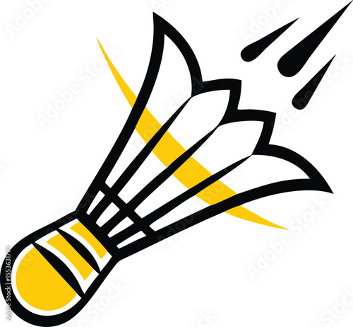 Fast flying badminton shuttlecock vector