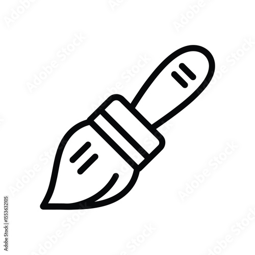 Simple black outline icon of a paintbrush with a handle and bristles