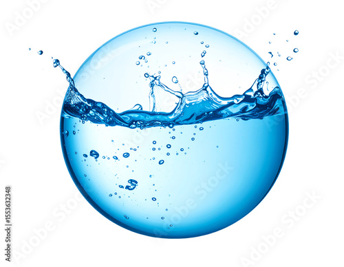 Clear water splash in circular motion.