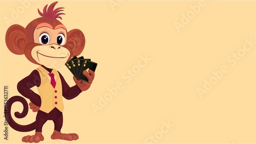Photography Funny monkey card player
