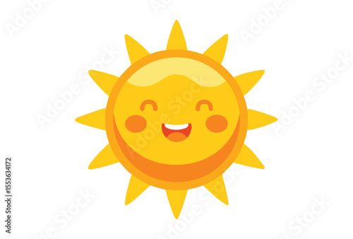 summer sunshine emoji low poly vector geometric style, polygonal sunshine emoji icon illustration.