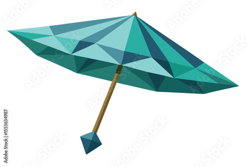 Low poly umbrella vector elements, polygonal umbrella icon illustration clipart.