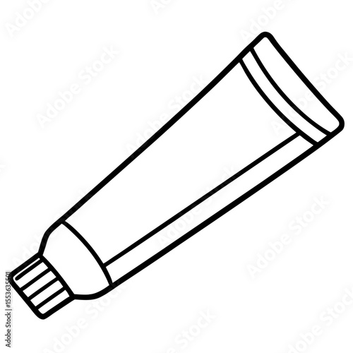 Minimal Toothpaste Tube Line Art