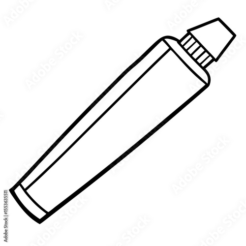 Minimal Toothpaste Tube Line Art