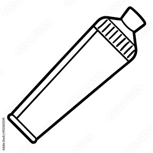 Minimal Toothpaste Tube Line Art